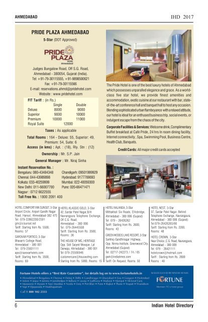 IHD-Indian Hotel Directory 2017