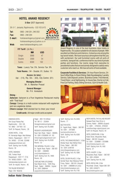 IHD-Indian Hotel Directory 2017