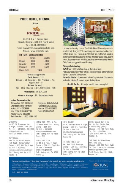 IHD-Indian Hotel Directory 2017