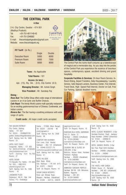 IHD-Indian Hotel Directory 2017