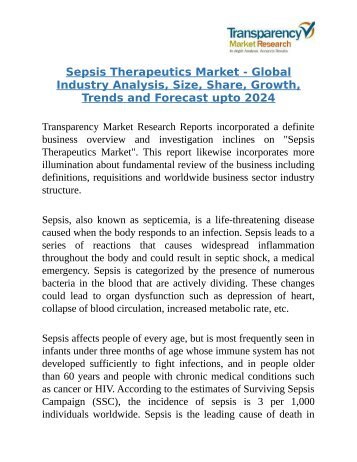 Sepsis Therapeutics Market