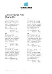 Ausschreibungs-Texte Material: PPs - Schmidhammer Kunststoffe