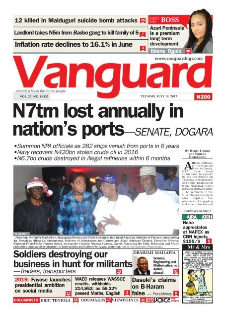 N7trn Lost Annually In Nations Ports Senate Dogara N7trn Lost Annually In Nations Ports Senate Dogara