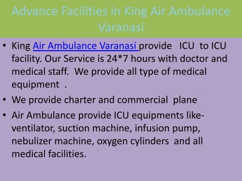 Charter Air Ambulance Service in Allahabad by King (1)