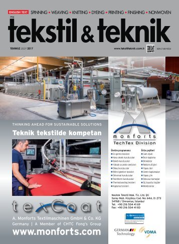 Tekstil Teknik Dergisi Temmuz 2017 Sayısı