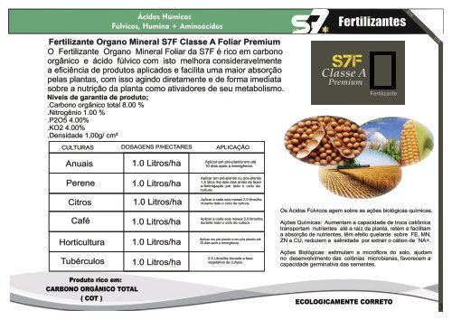 S7 FERTILIZANTES Organo Mineral