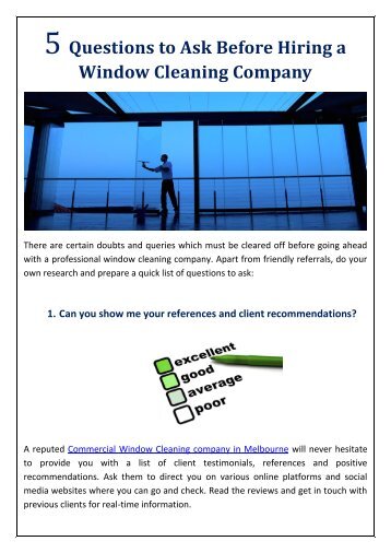 5 questions to ask before hiring a window cleaning company employment reviews questions