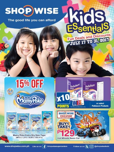 SHOPWISE KIDS ESSENTIAL ends July 31, 2017