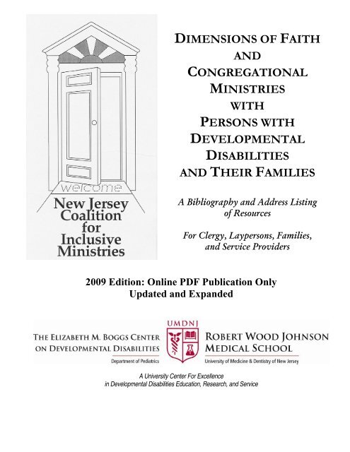 Dimensions of Faith and Congregational Ministries with Persons