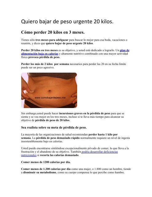 Quiero adelgazar en una semana 2 kilos