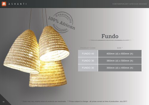 Ashanti Lampshade catalogue