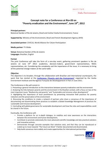 Programme of the event (pdf- 319Ko) - Institut Veolia Environnement