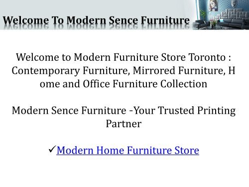 Modern Furniture Toronto