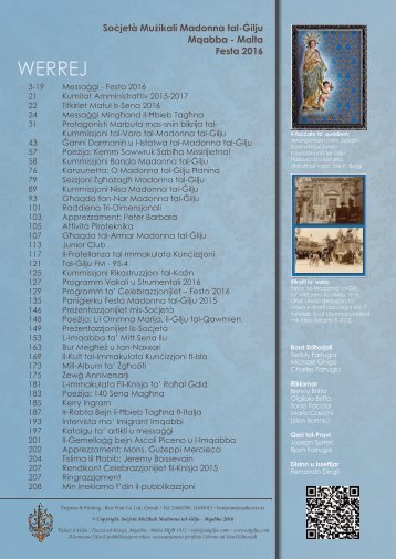 Festa 2016 - Programm  Tal-Gilju FINAL