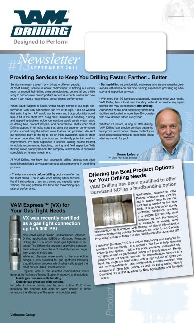 Newsletter #13 - VAM Drilling