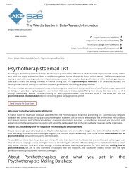 Purchase Psychotherapists Email List