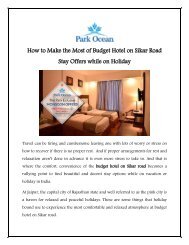 How to Make the Most of Budget Hotel on Sikar Road Stay Offers while on Holiday