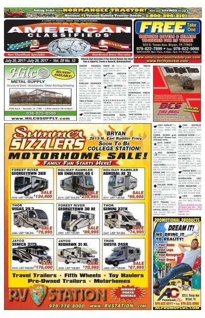 American Classifieds July 20th Edition Bryan/College Station