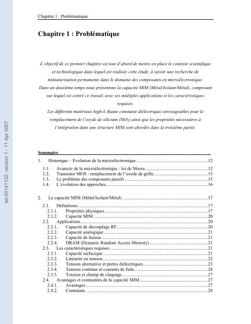 Etude de capacités en couches minces à base d'oxydes métalliques ...