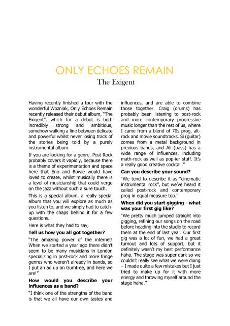 4.52am Issue: 043 20th July 2017 The Only Echoes Remain Issue
