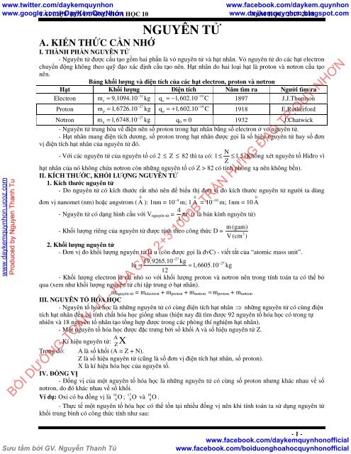 TÀI LIỆU BỒI DƯỠNG HÓA HỌC 10 - CHƯƠNG 1-4 (CHƯƠNG TRÌNH CHUẨN) NĂM HỌC 2017-2018