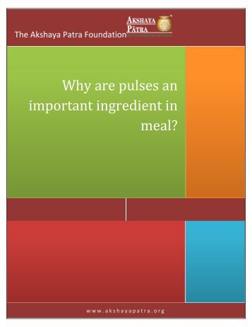Why are pulses an important ingredient in meal?