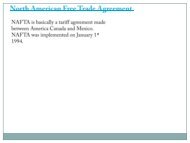 north american free trade agreement