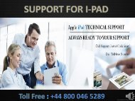 iPad Technical Support Number +44-800-046-5289 UK