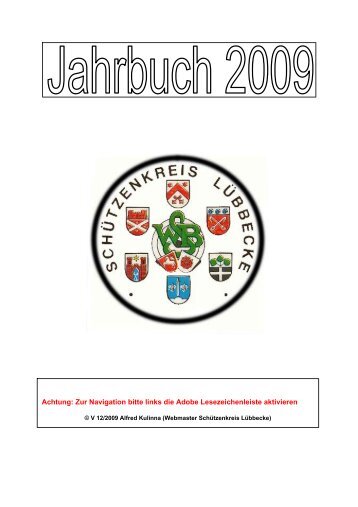Jahrbuch 2009 Schützenkreis Lübbecke