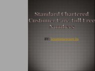 Standard Chartered Customer Care Toll Free Numbers