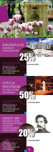 Visit Gyula Card Magazin 2017 Szolgaltatasok