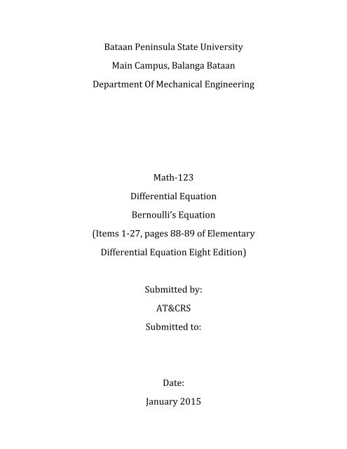 Elementary Differential Equations Rainville Bedient Solutions Manual