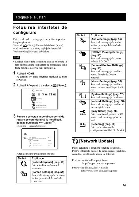 Sony BDV-E670W - BDV-E670W Mode d'emploi Roumain