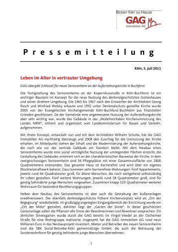 P r e s s e m i t t e i l u n g - GAG Immobilien AG