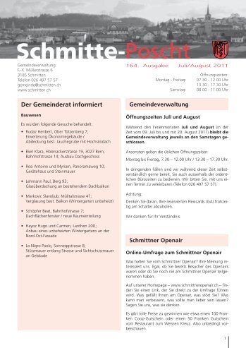 Der Gemeinderat informiert - Gemeinde Schmitten