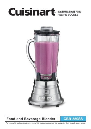 Cuisinart Food & Beverage Blender -CBB-550SS - MANUAL