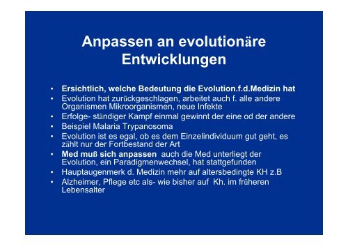 .medizin und Evolution.