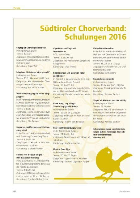 KulturFenster Nr. 02/2016 - April 2016