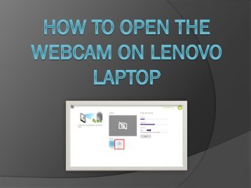 How To Open The Webcam On Lenovo Laptop
