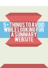 5+ Things to Avoid While Looking for a Summary Website?