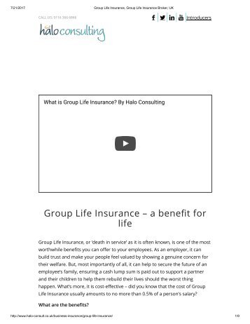 Group Life Insurance, Group Life Insurance Broker, UK