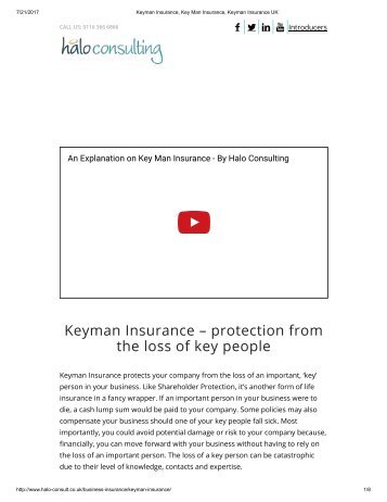 Keyman Insurance, Key Man Insurance, Keyman Insurance UK