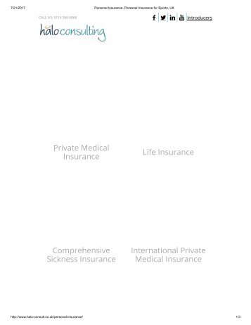 Personal Insurance, Personal Insurance for Sports, UK