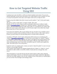 How to Get Targeted Website Traffic Using SEO