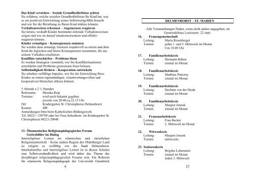 Gemeinsam Akzente setzen - Marienportal in / um Delmenhorst