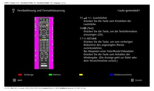 Sony KDL-40W5830 - KDL-40W5830 Consignes d&rsquo;utilisation Allemand