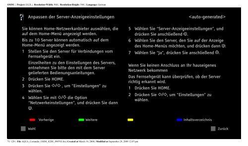 Sony KDL-40W5830 - KDL-40W5830 Consignes d&rsquo;utilisation Allemand