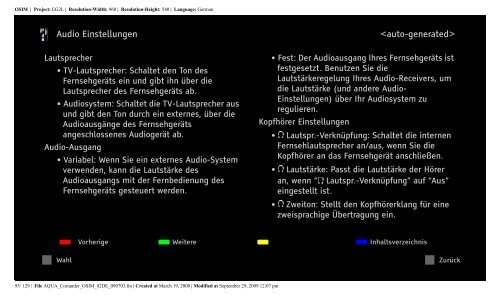 Sony KDL-40W5830 - KDL-40W5830 Consignes d&rsquo;utilisation Allemand