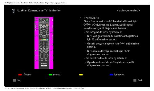 Sony KDL-40W5830 - KDL-40W5830 Consignes d&rsquo;utilisation Turc