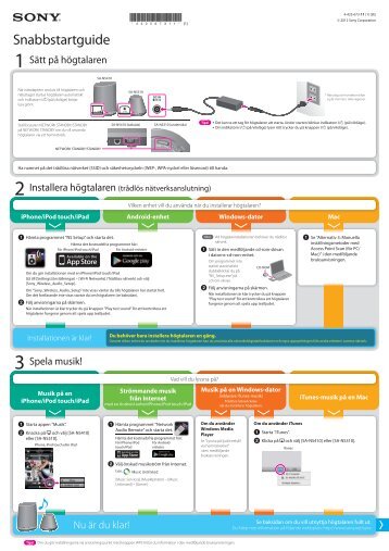 Sony SA-NS310 - SA-NS310 Guida di configurazione rapid Svedese